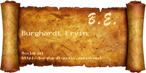 Burghardt Ervin névjegykártya